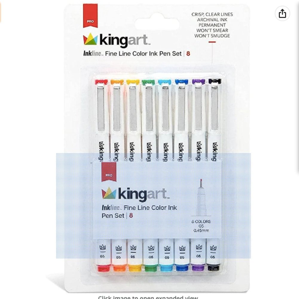 KINGART INKLINE 8 Colors 0.5 mm Micro-Pen Fineliner Pen Set Ink Pens